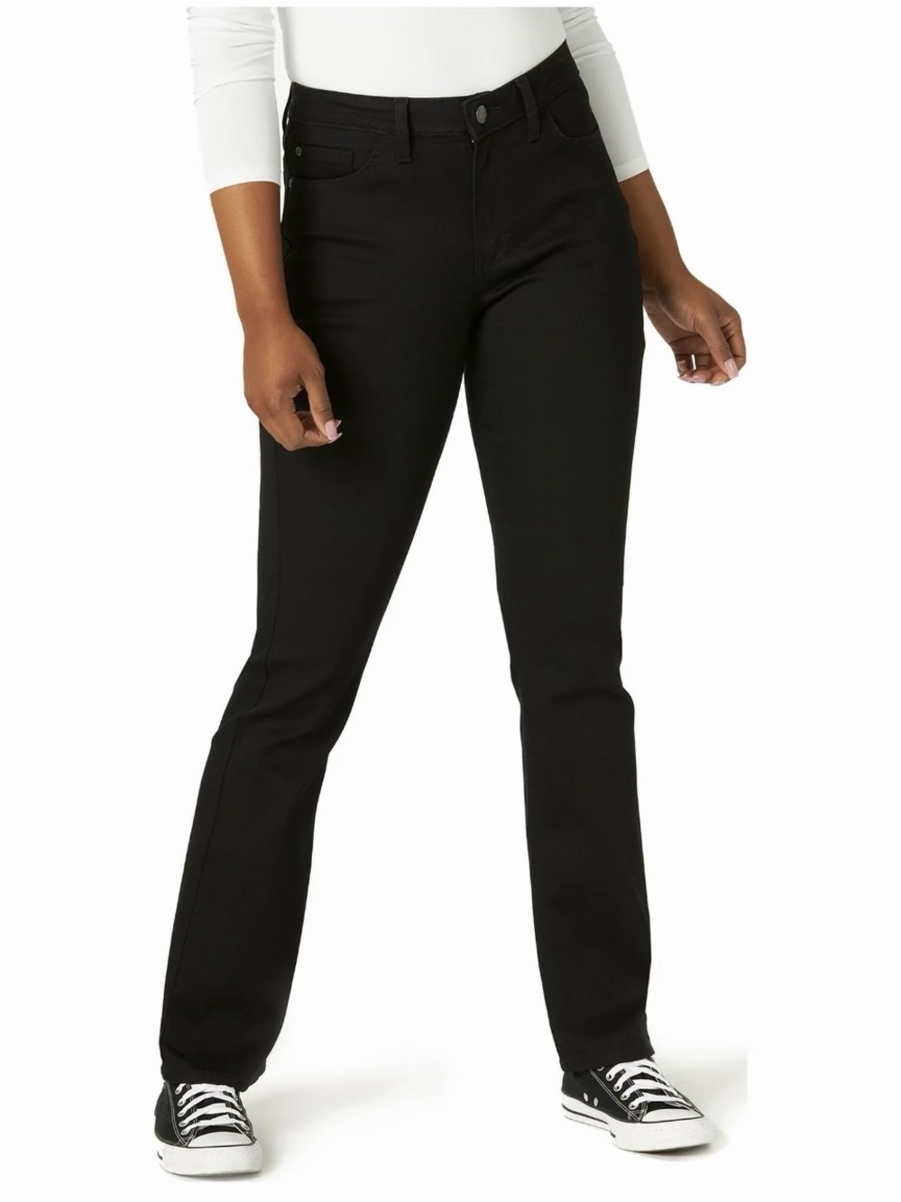 Black Midrise Bootcut Jeans